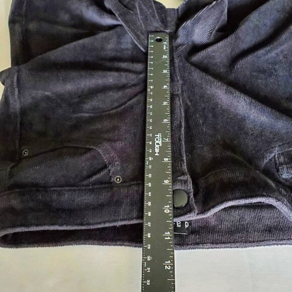 Black Soft Stretch Corduroy Leggings Straight Leg High-Rise Size M Dark Academia - Picture 6 of 9